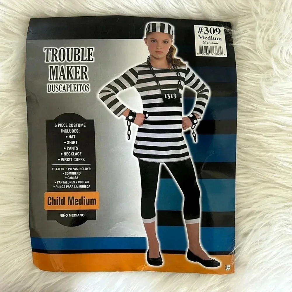 Troublemaker Maker costume child medium, 8 to 10 years black-and-white